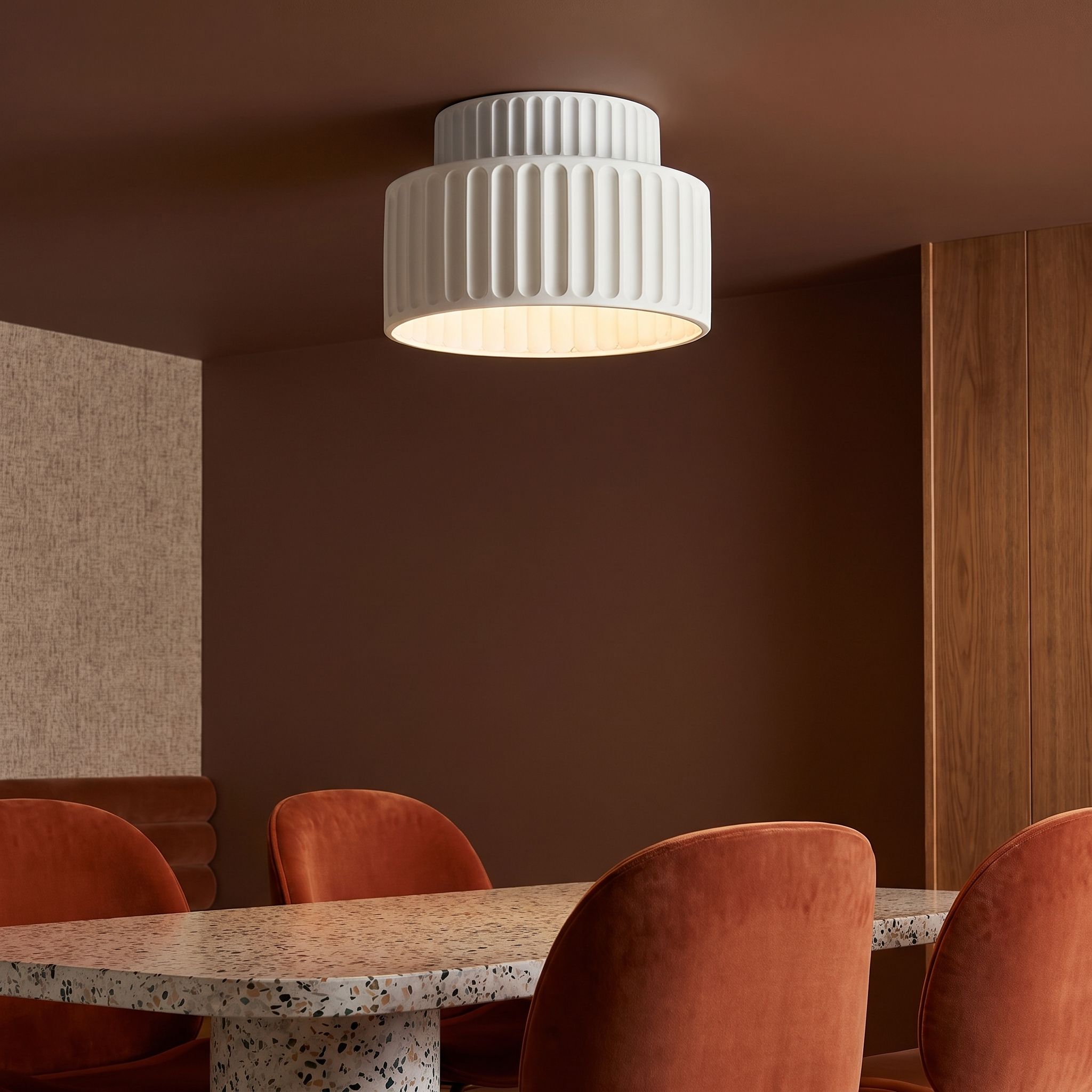 Rhode - Pleated Resin Ceiling Lamp