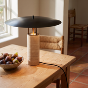 Melaina - Travertine and Metal Table Lamp