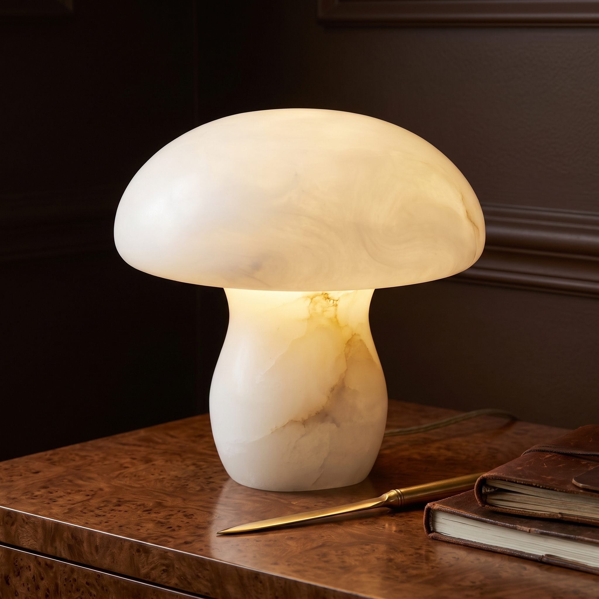 Alkmene - Alabaster Mushroom Table Lamp