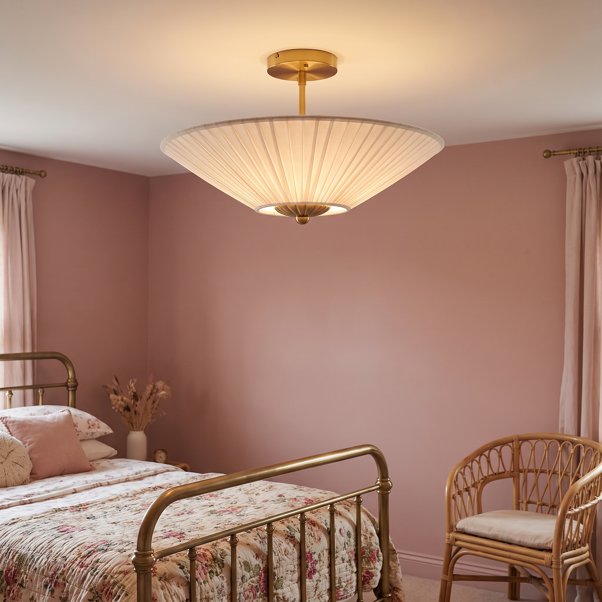 Stephane - Pleated Fabric Ceiling Lamp