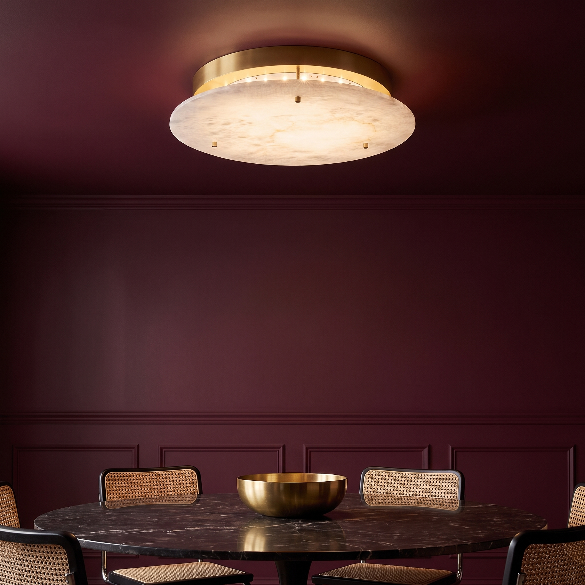 Aithousa - Alabaster Disc Ceiling Lamp