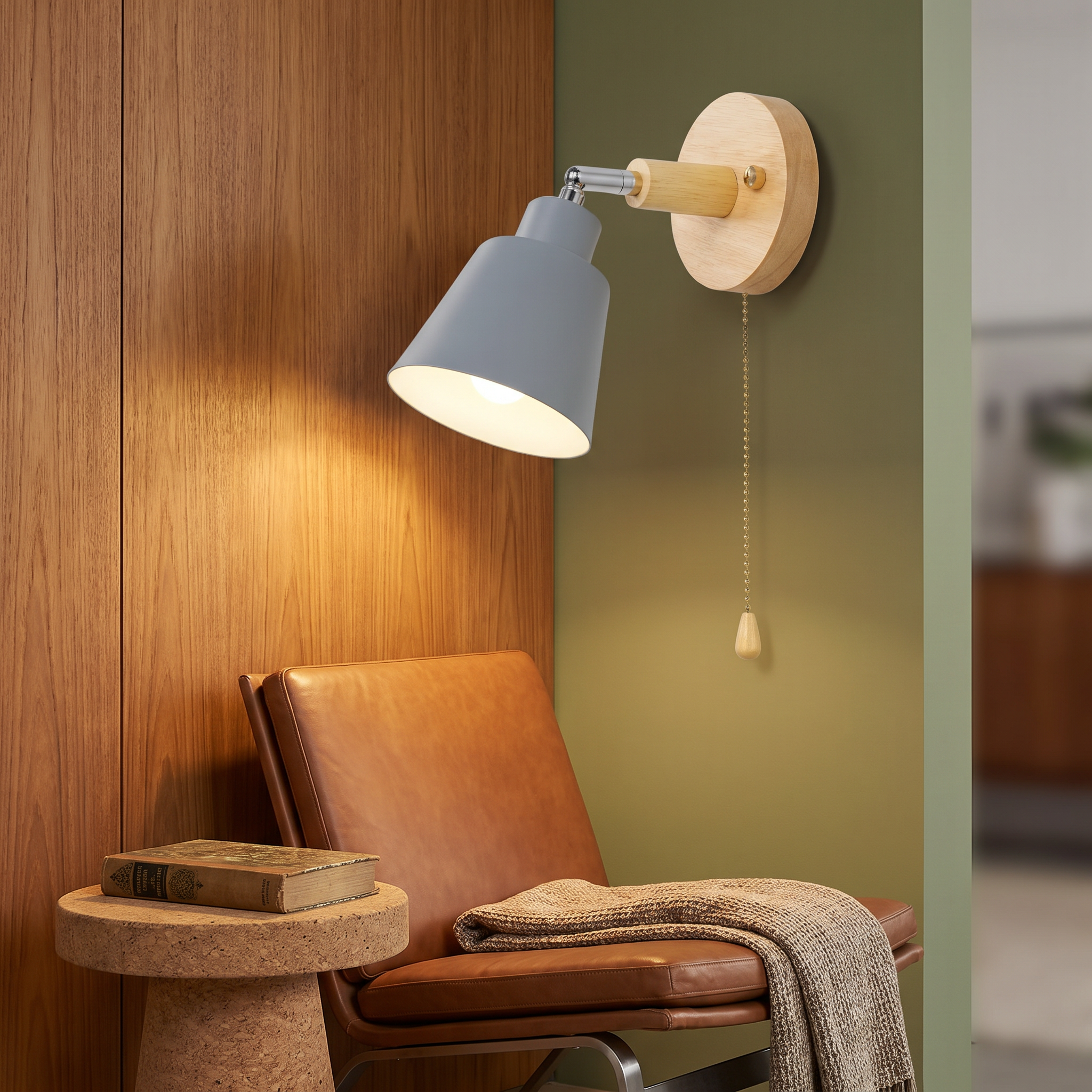 Strophios - Rotating Wood Wall Sconce