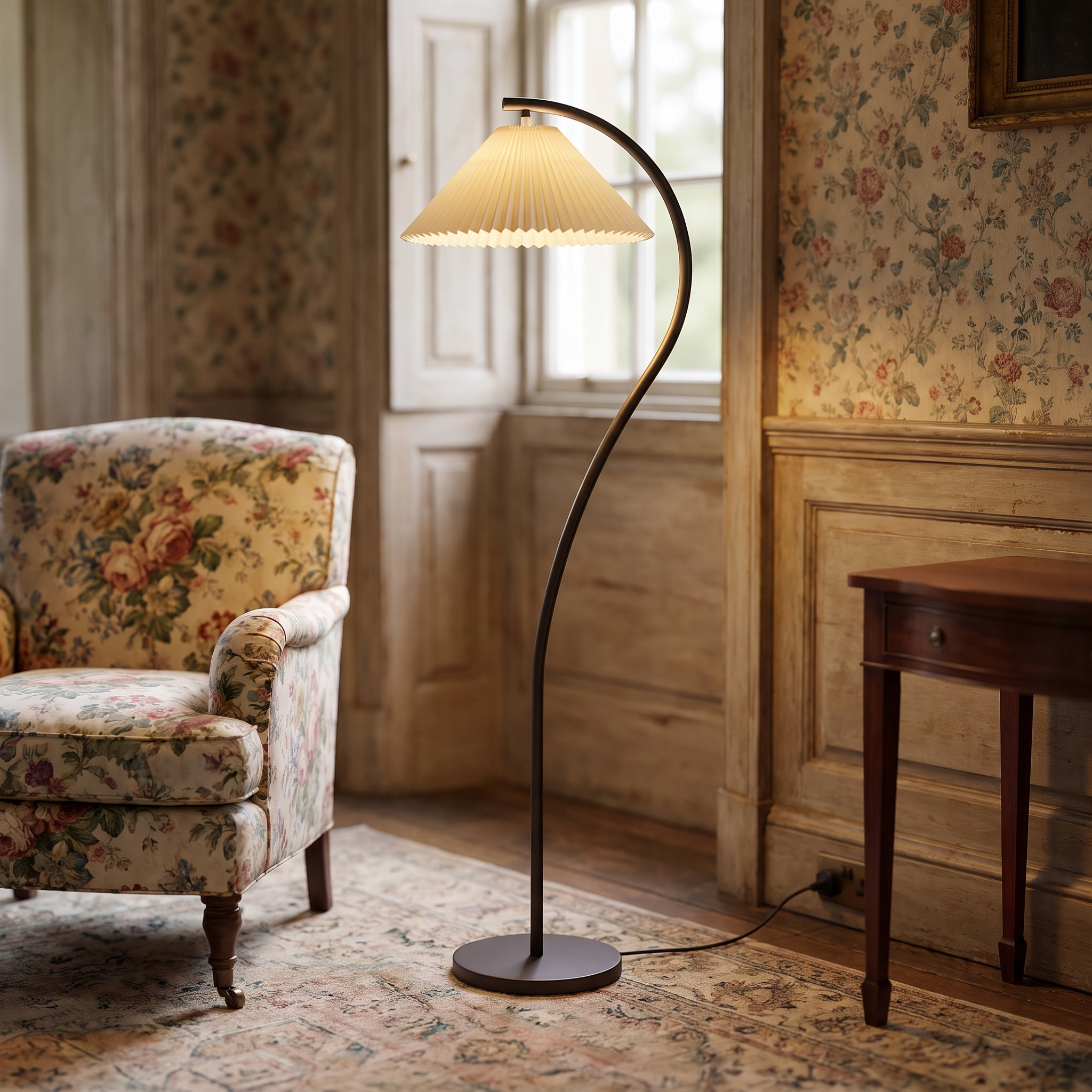 Kleodora - Pleated Linen Floor Lamp