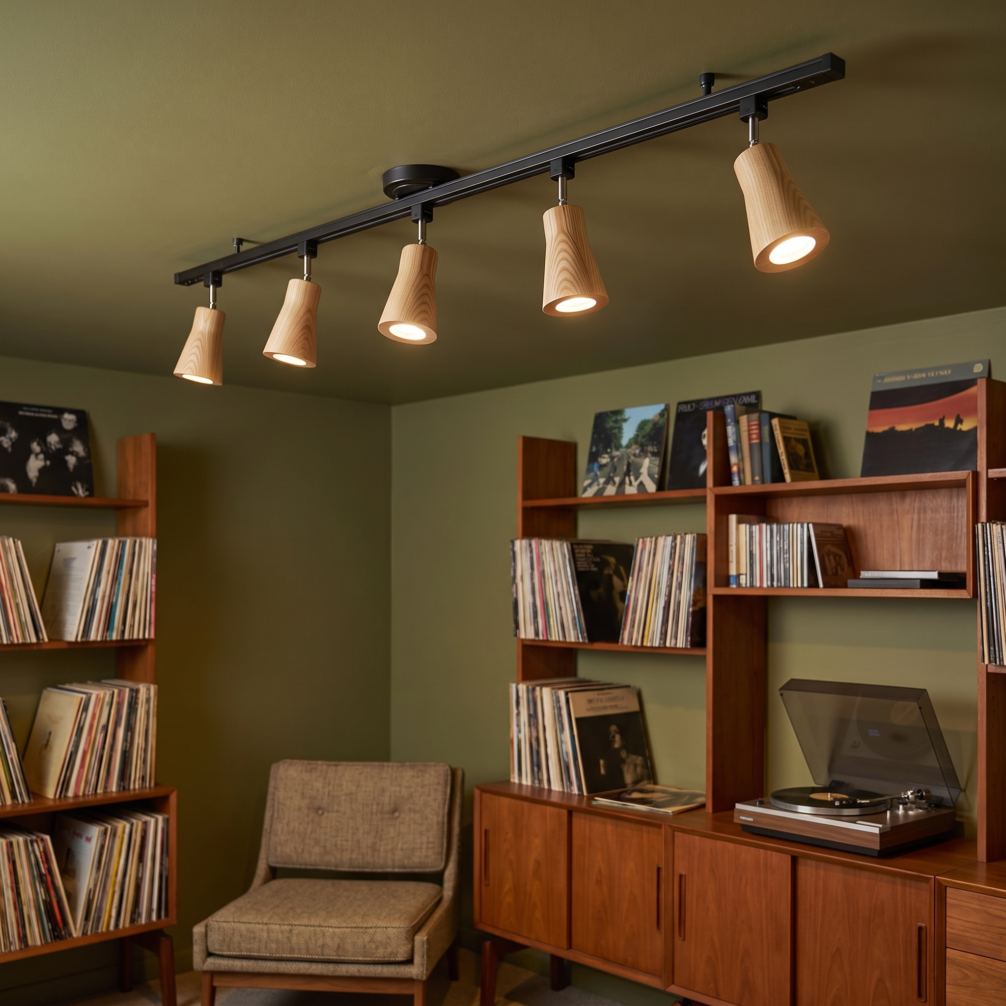 Aristaios - Wood and Steel Track Lighting