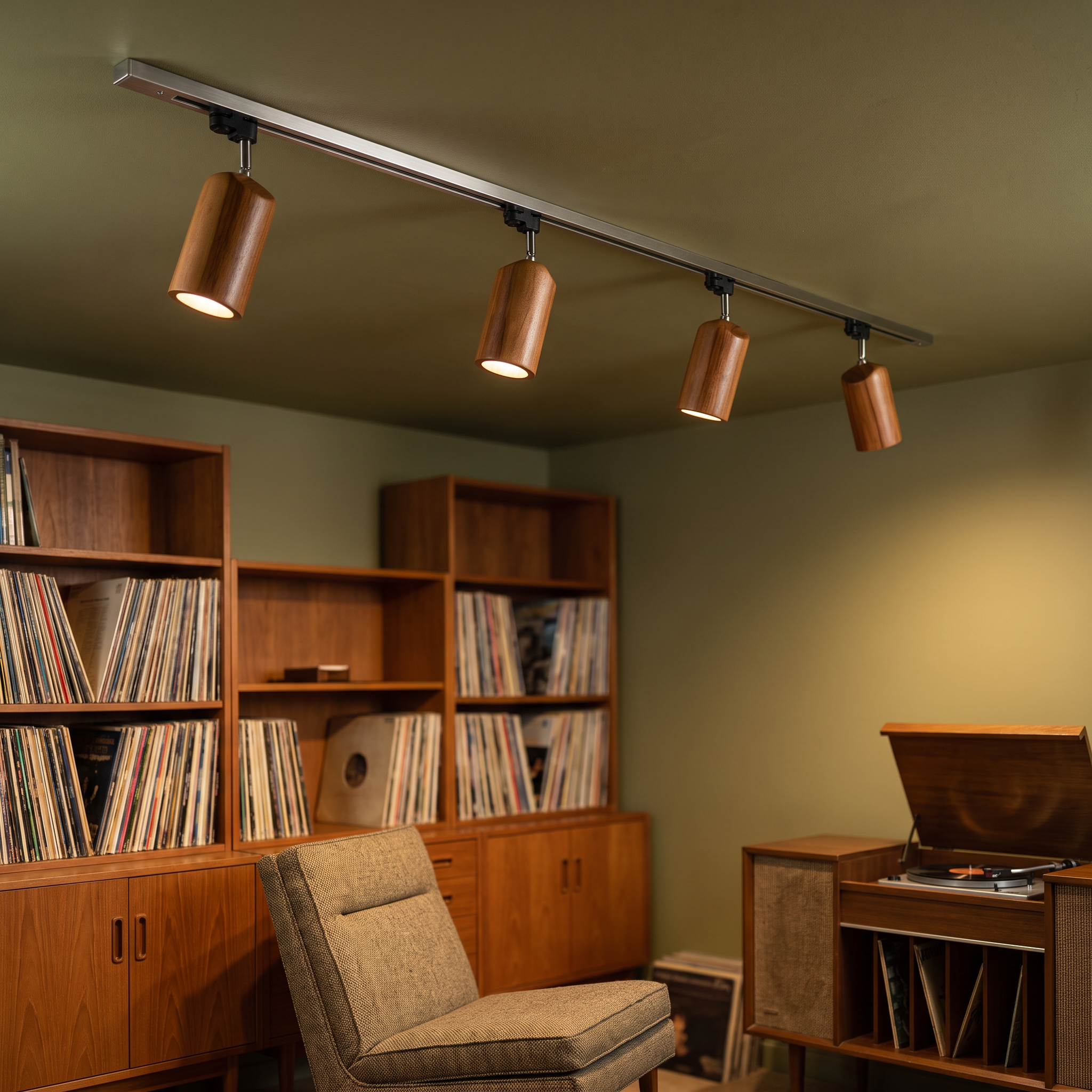 Aristaios - Wood and Steel Track Lighting