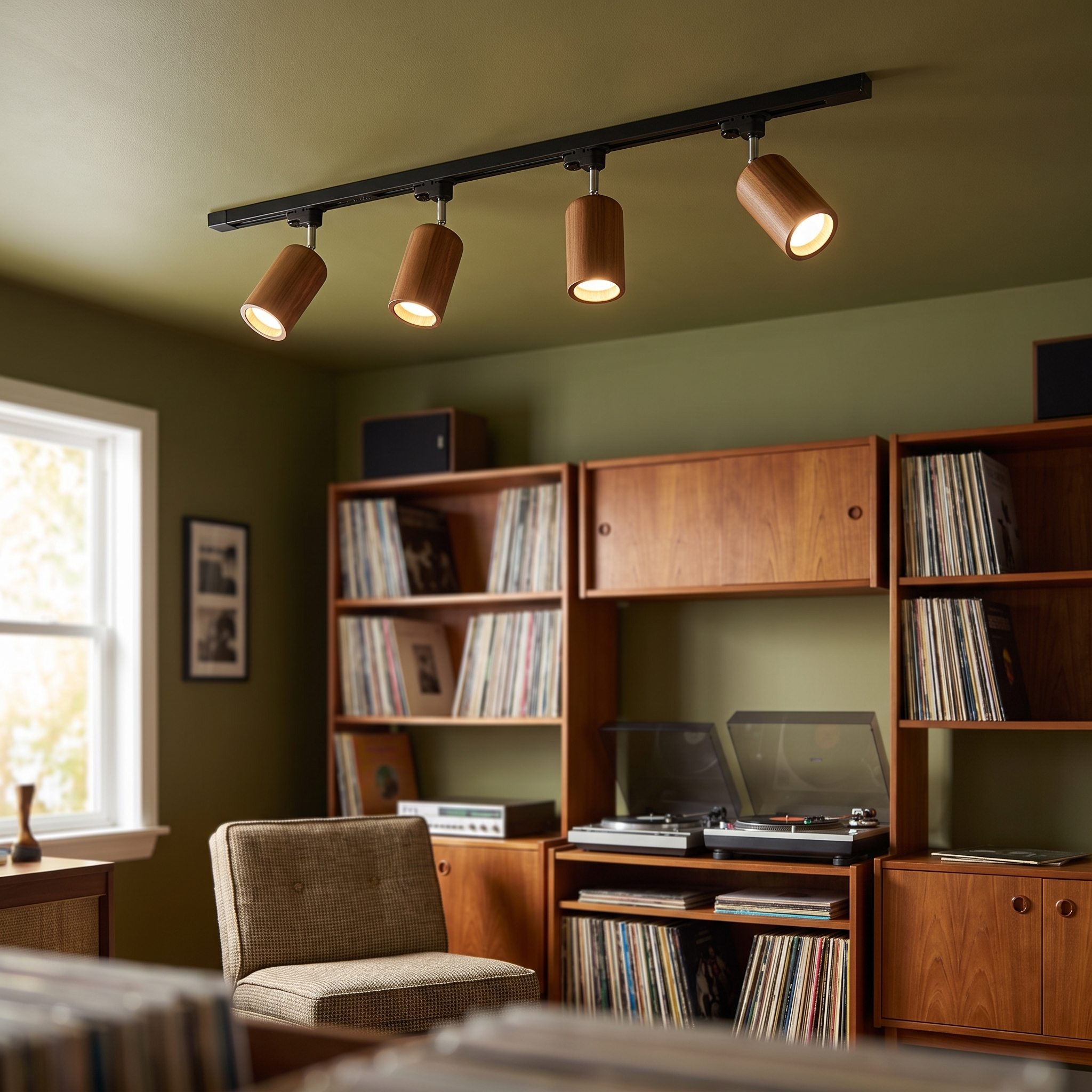Aristaios - Wood and Steel Track Lighting