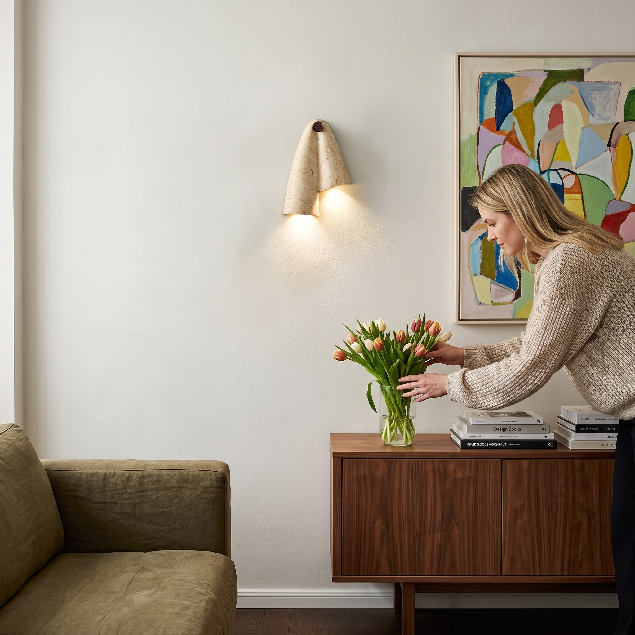 Amphitrite wall light, lifestyle image 1