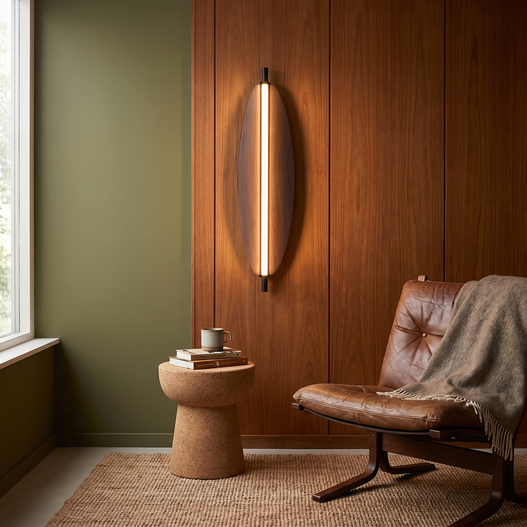 Linos - Walnut Grain Wall Sconce