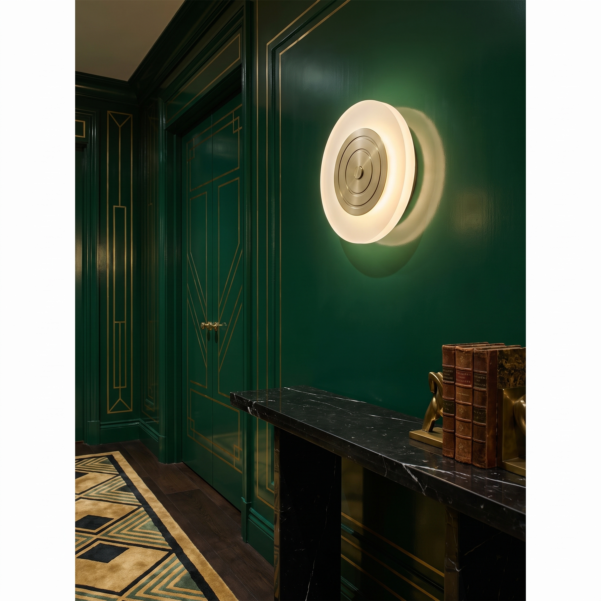 Pleione - Polished Brass and Frosted Wall Lamp