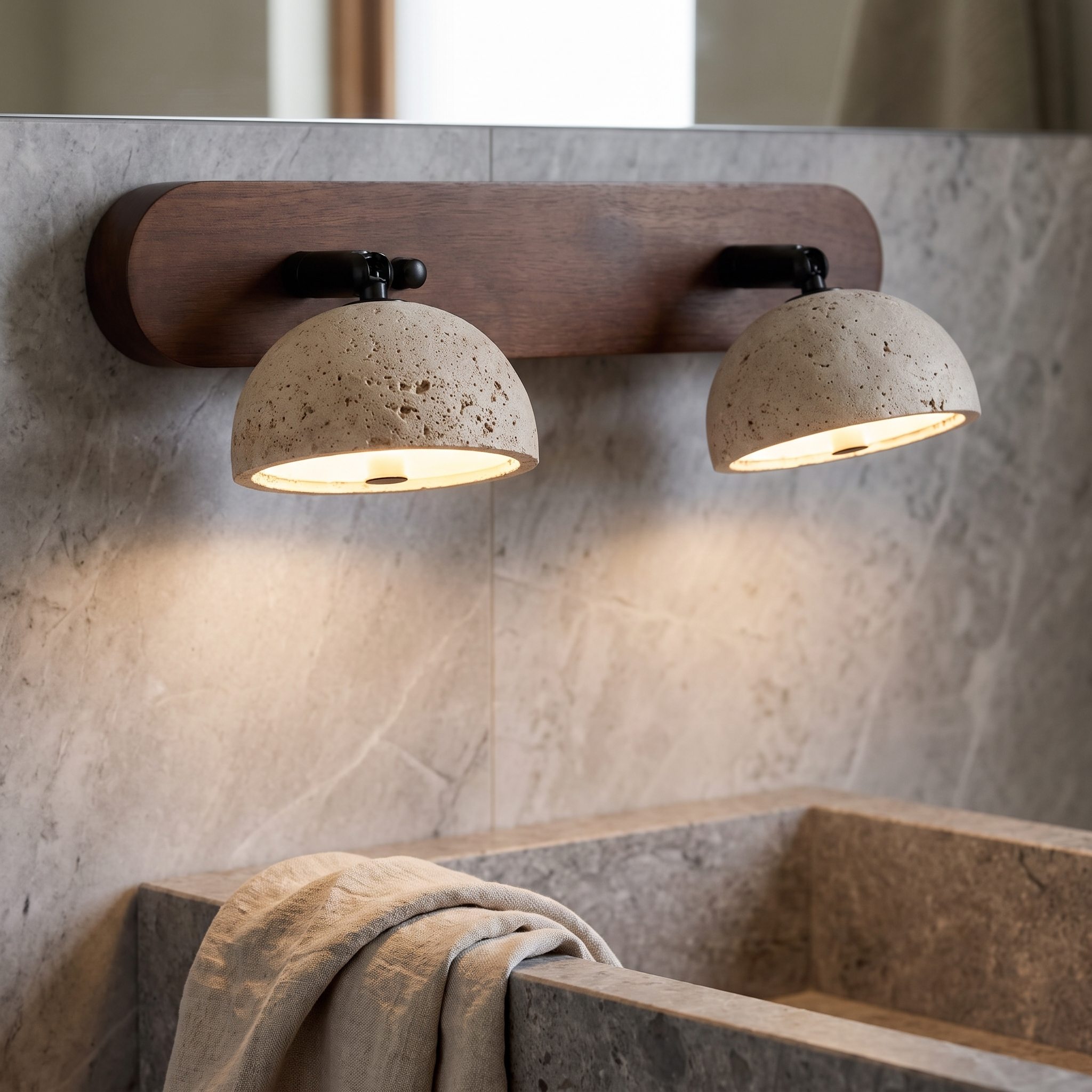 Kassiopeia - Adjustable Travertine Dome Vanity Light