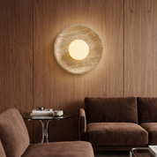 Pallas - Round Travertine Wall Light