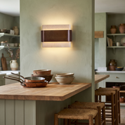 Idyia - Travertine and Walnut Wall Sconce