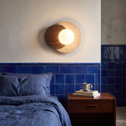 Kymodoke - Travertine and Glass Globe Wall Lamp