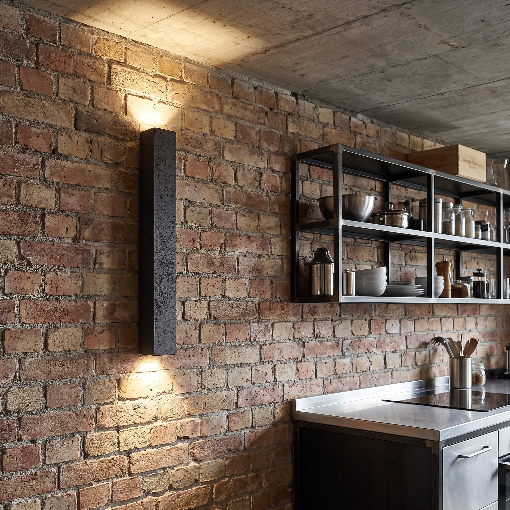Lethe - Black Travertine Linear Wall Lamp