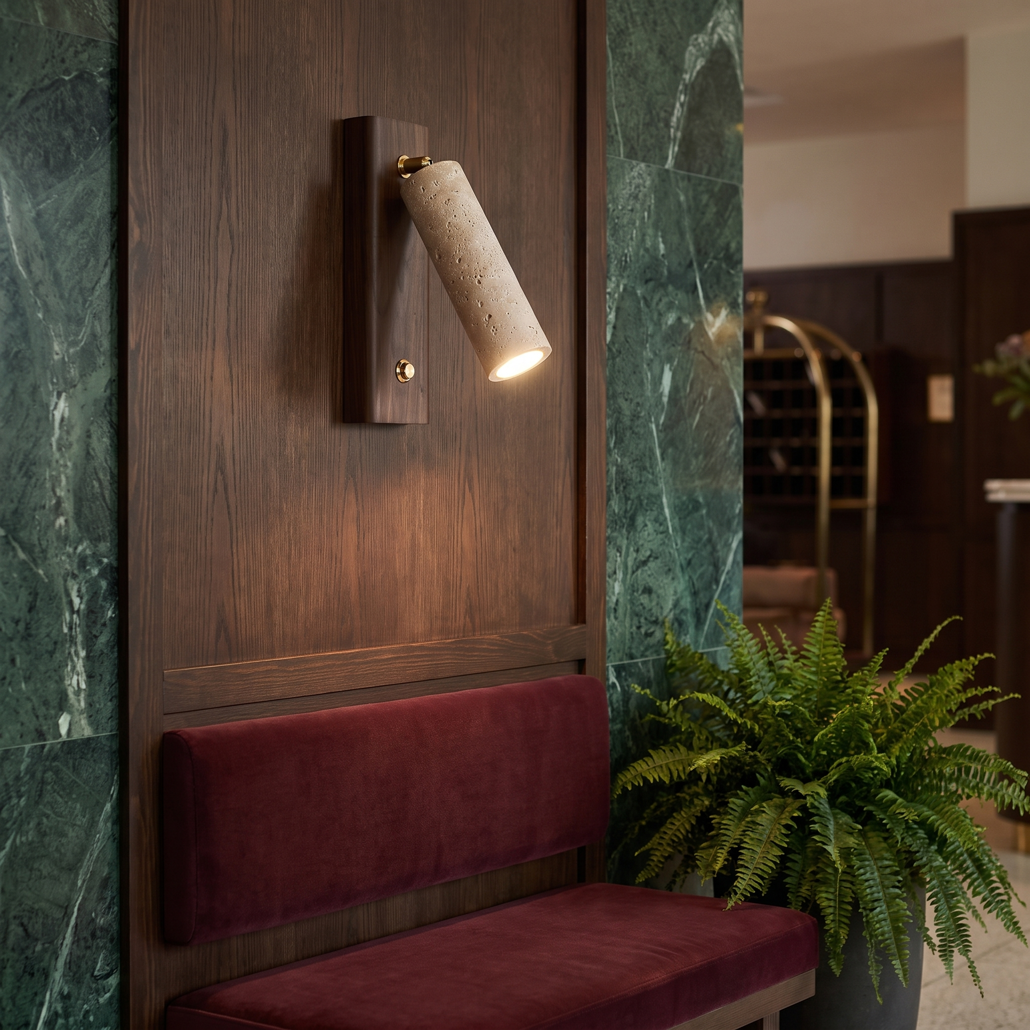 Orpheus - Travertine Torch Wall Lamp
