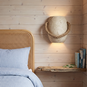 Nereus - Travertine and Hemp Rope Wall Sconce