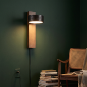 Eurydike - Black Travertine Plug-In Wall Sconce