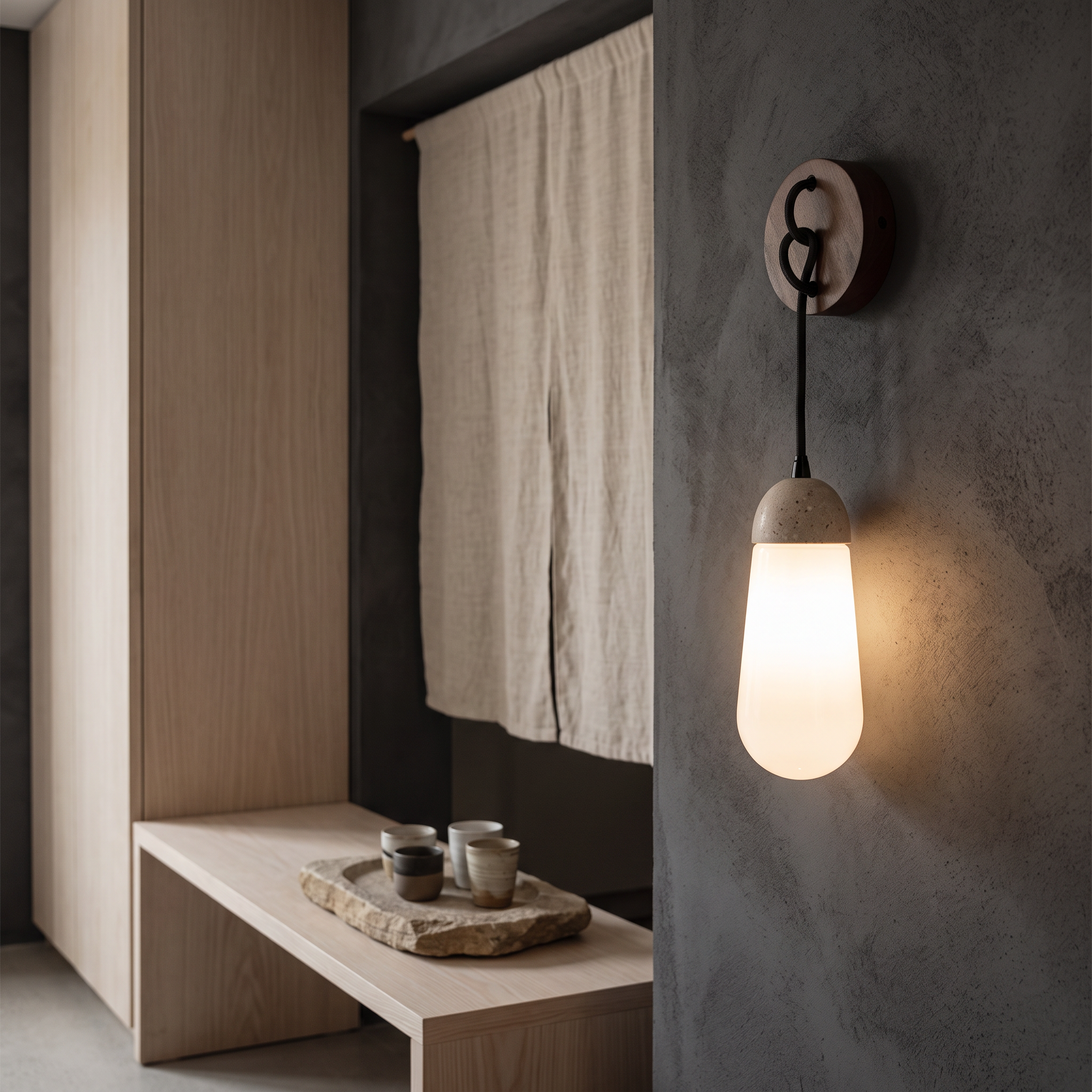Tyro - Knotted Cord Travertine Sconce