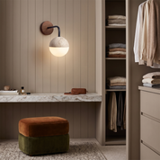 Kirke - Travertine and Polycarbonate Orb Sconce