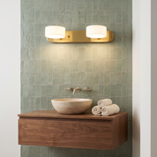 Melpomene - Travertine and Marble Vanity Light