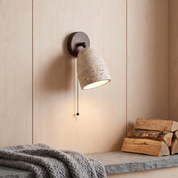 Aktaia - Travertine and Walnut Pivoting Sconce