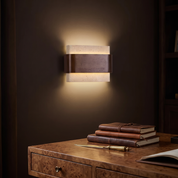 Idyia - Travertine and Walnut Wall Sconce