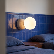 Kepheus - Travertine and Glass Globe Sconce