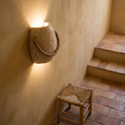 Nereus - Travertine and Hemp Rope Wall Sconce