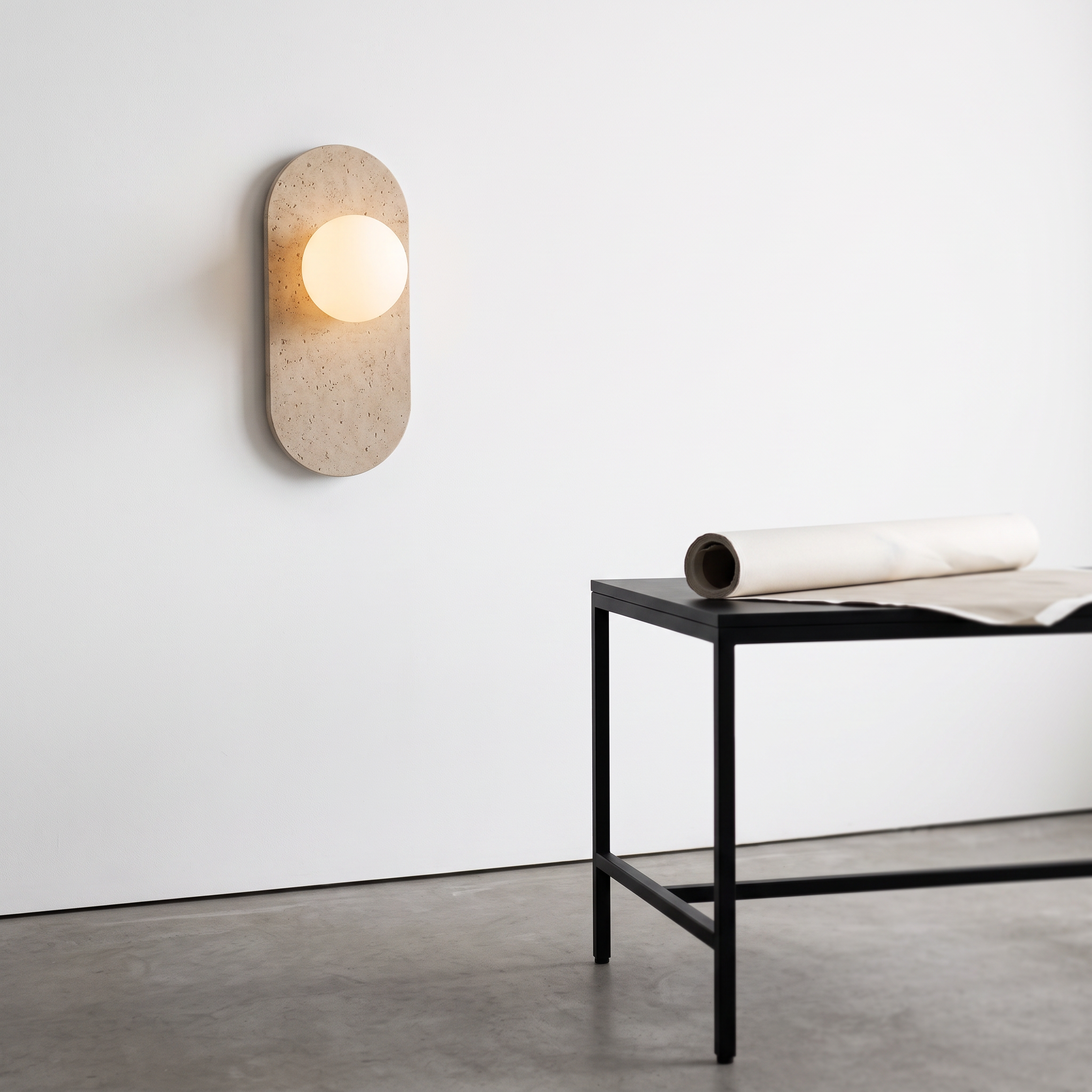 Harmonia - Marble and Travertine Wall Sconce