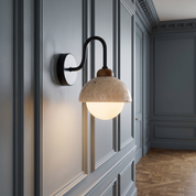 Aigina - Curved Travertine Wall Light