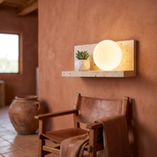 Pherousa - Travertine Shelf Wall Sconce
