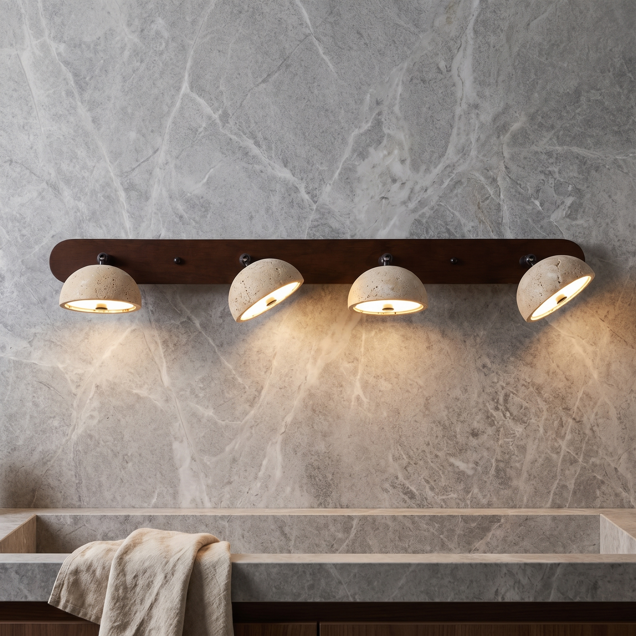Kassiopeia - Adjustable Travertine Dome Vanity Light