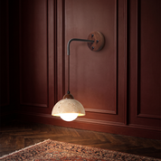 Eurynome - Travertine Dome Wall Light