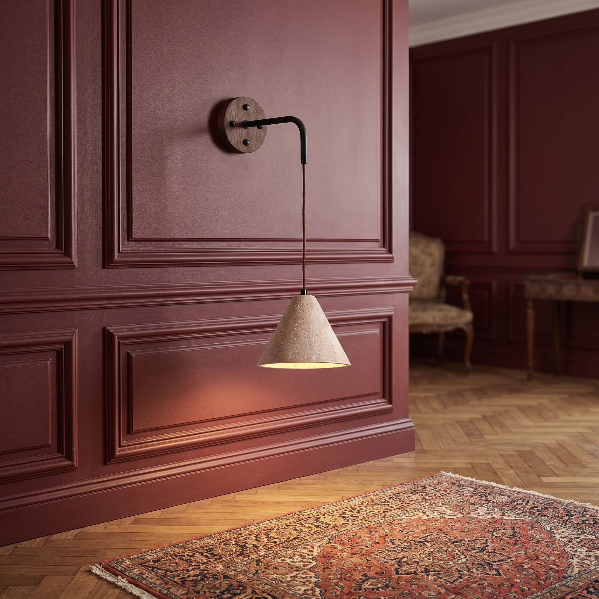 Eurynome - Travertine Dome Wall Light