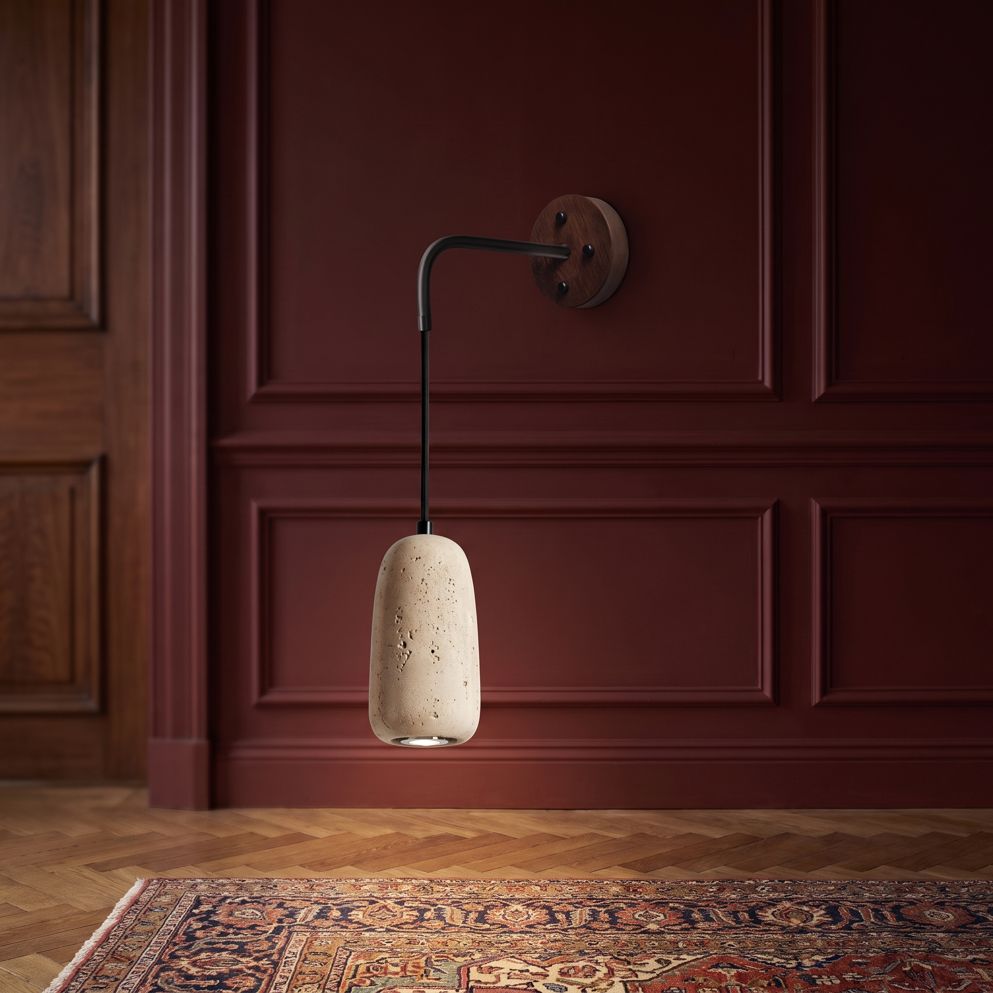 Eurynome - Travertine Dome Wall Light