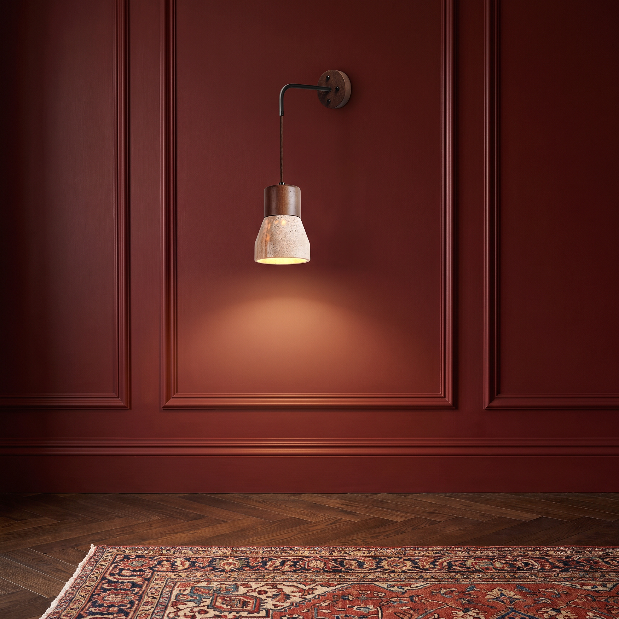 Eurynome - Travertine Dome Wall Light