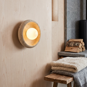 Doto - Curved Travertine Wall Light