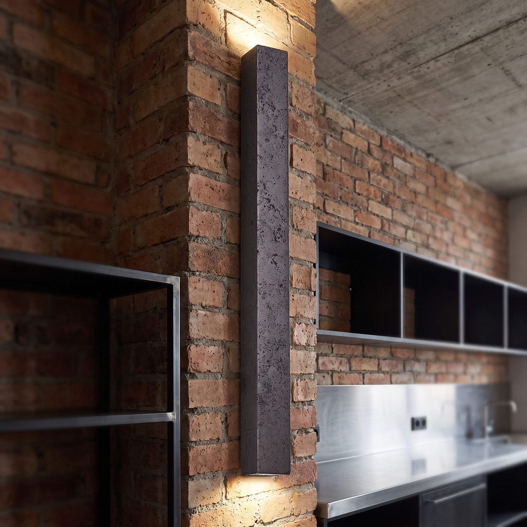 Lethe - Black Travertine Linear Wall Lamp
