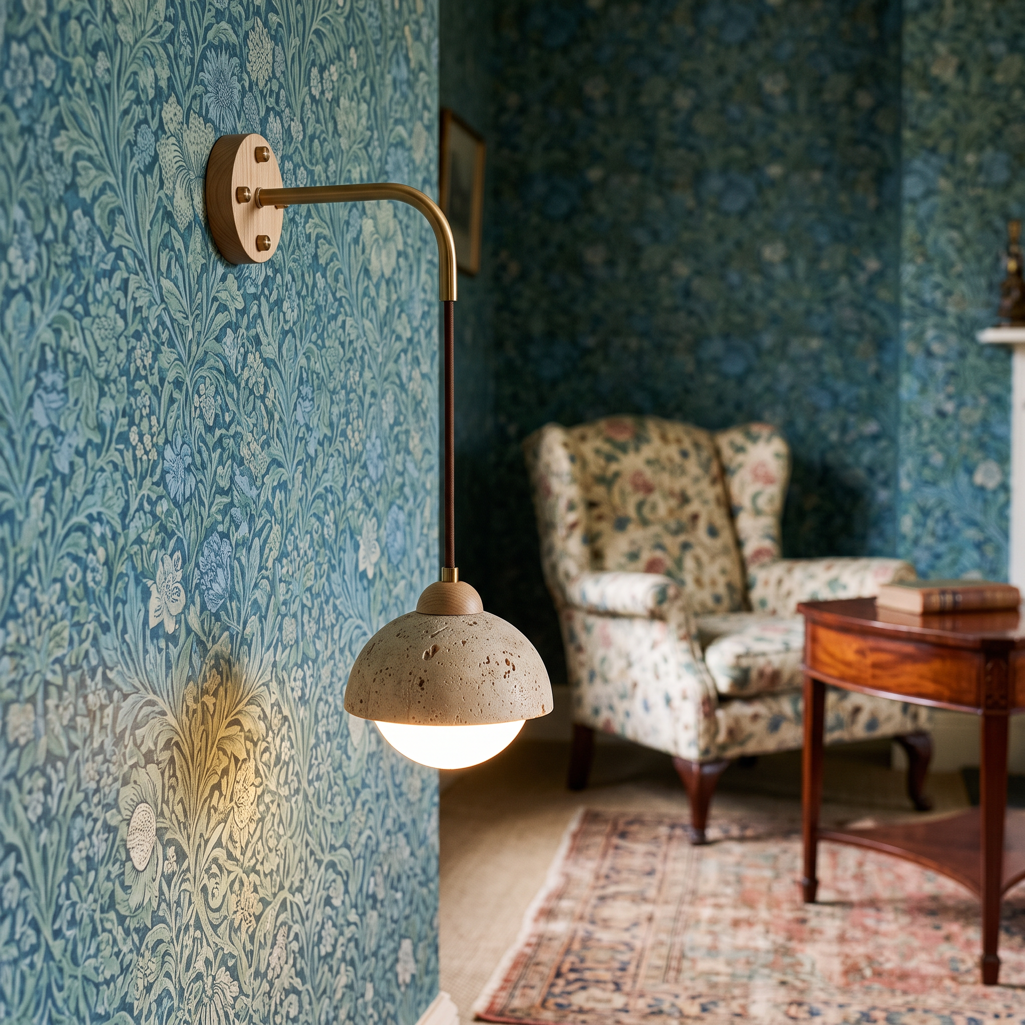 Palaimon - Travertine Swing Arm Wall Sconce