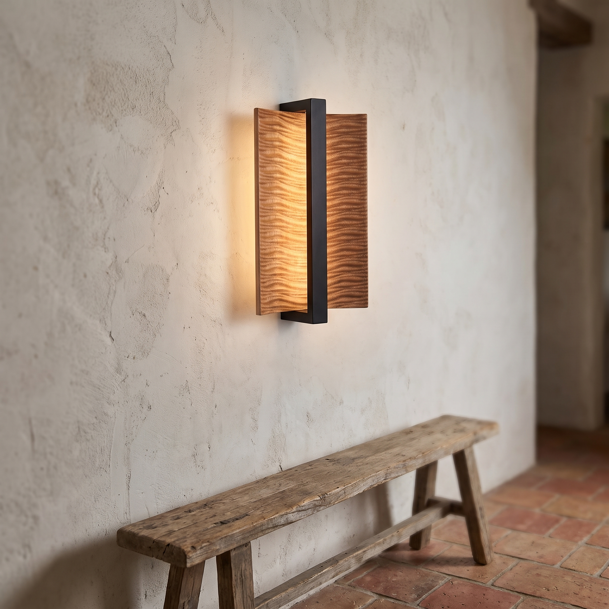 Amatheia - Wood and Iron Wall Light