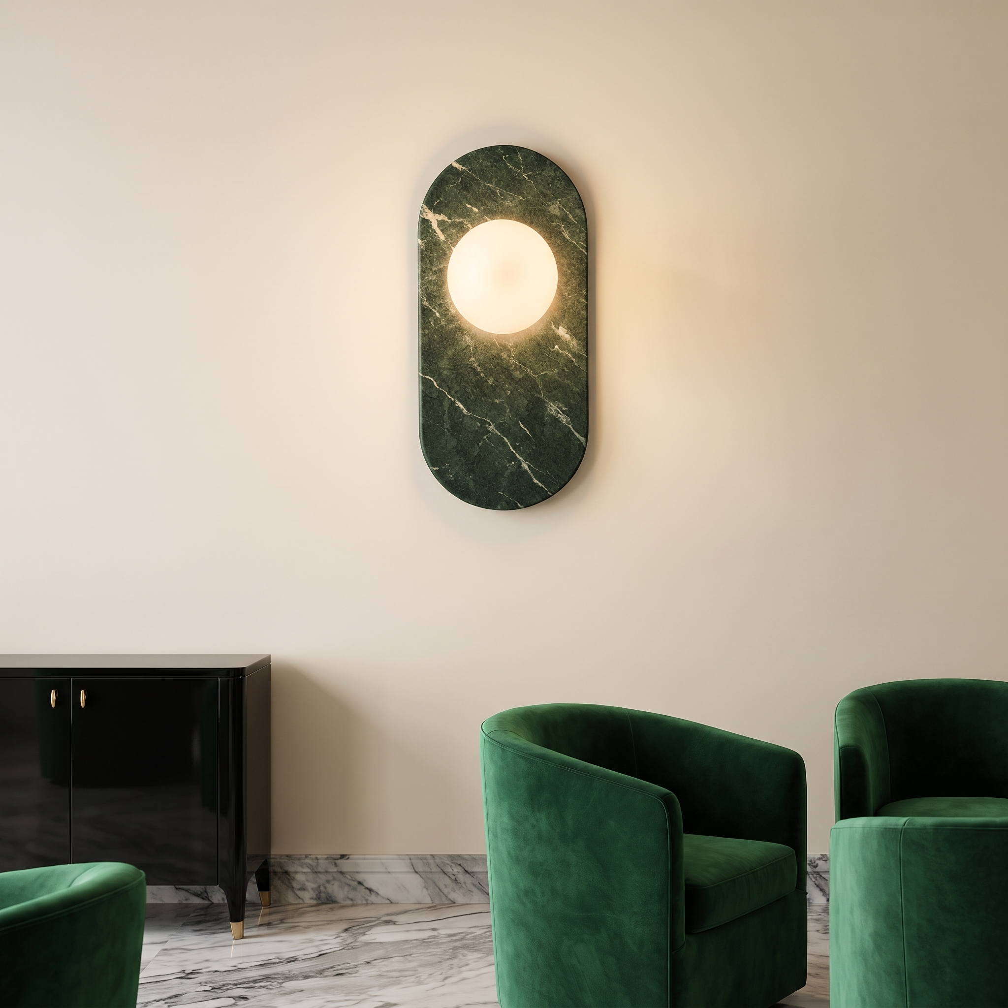 Harmonia - Marble and Travertine Wall Sconce