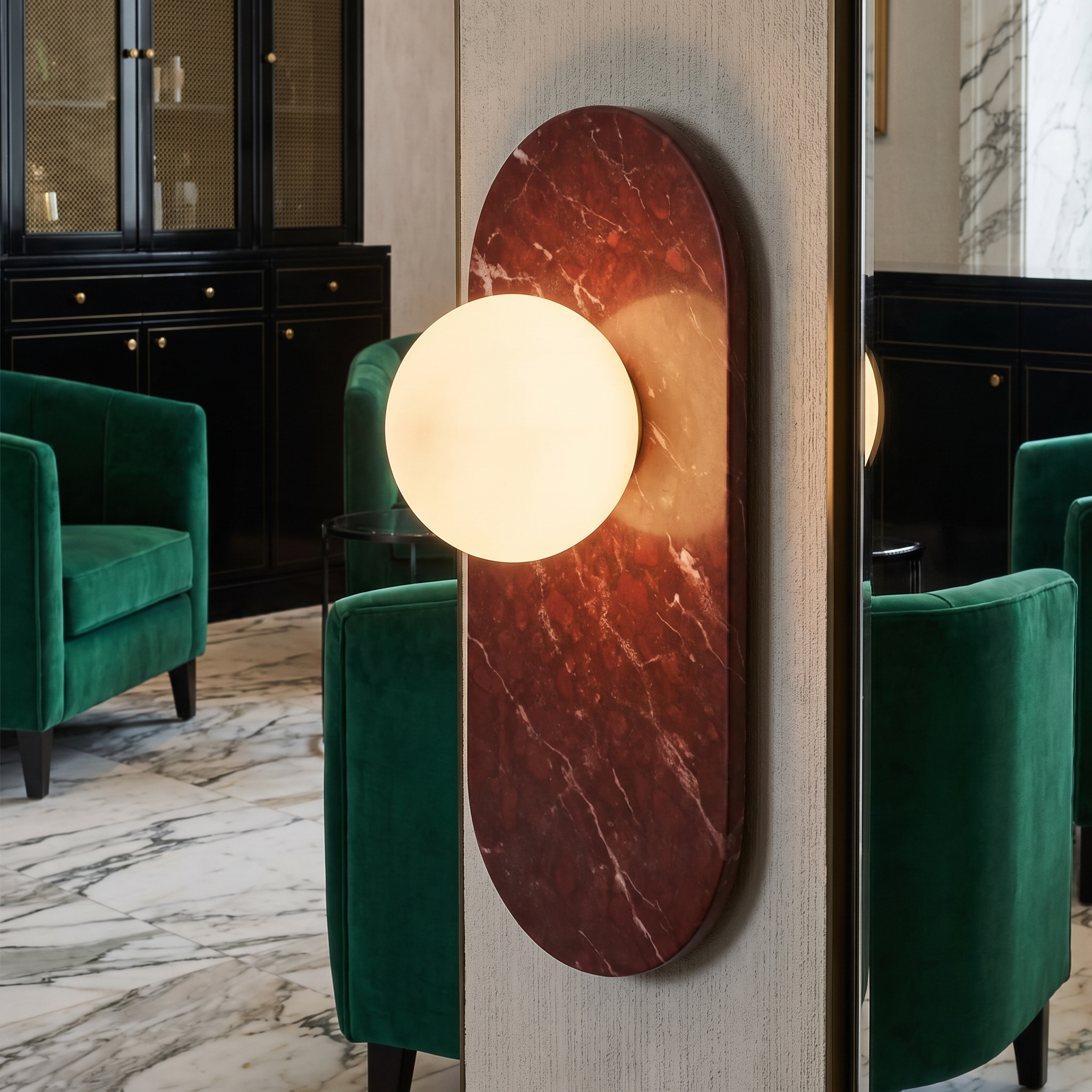 Harmonia - Marble and Travertine Wall Sconce