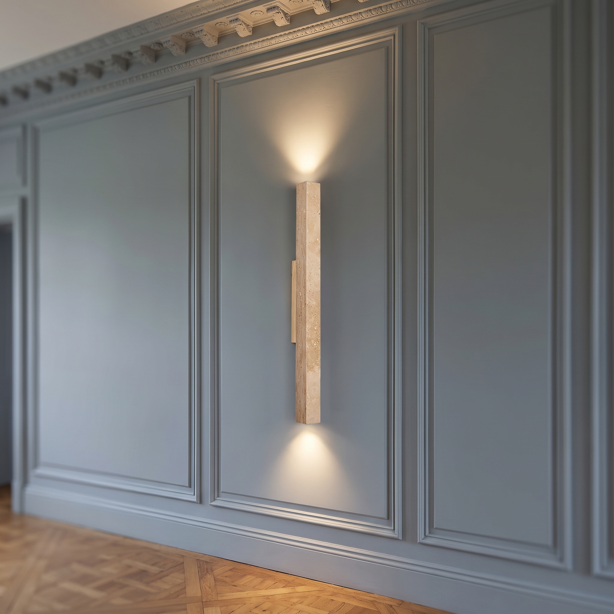 Koios - Travertine Column Wall Light