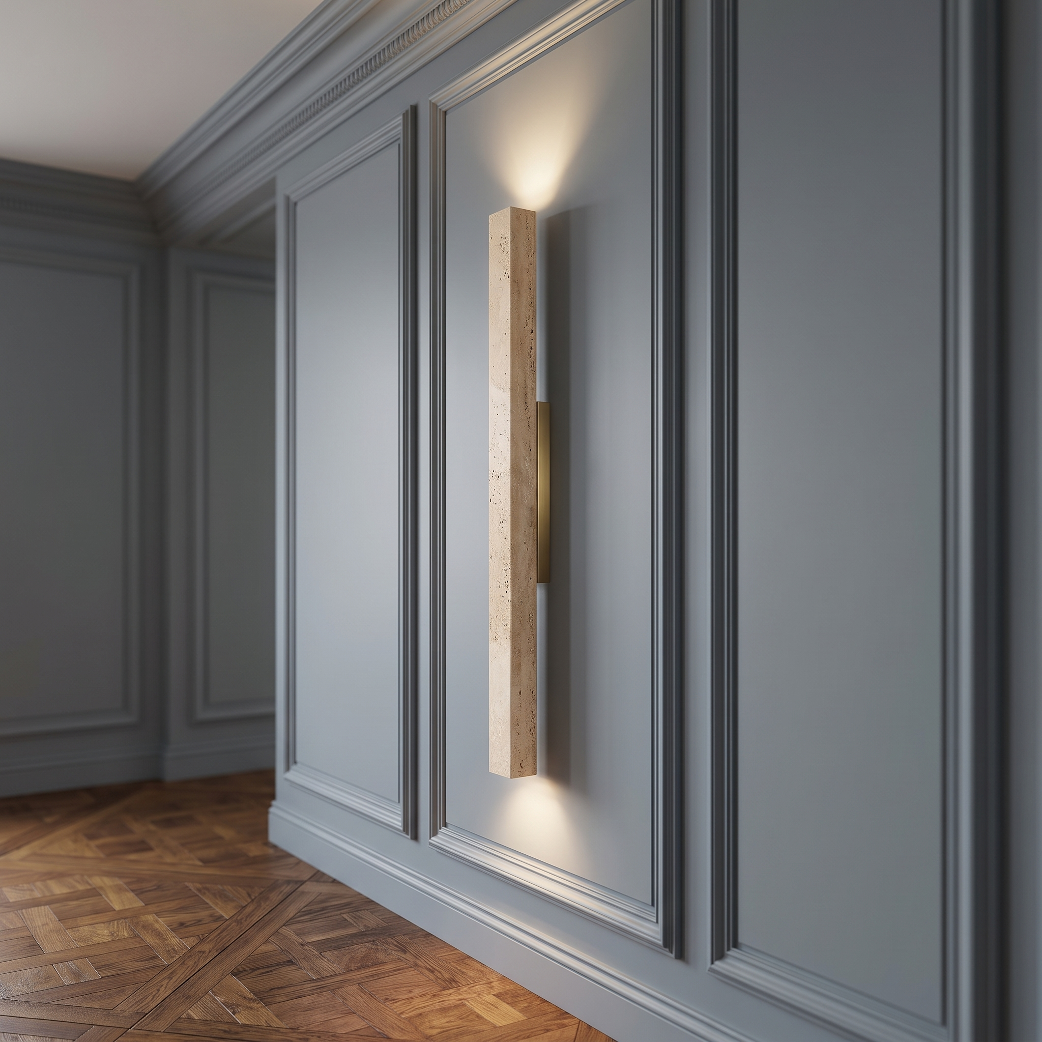 Koios - Travertine Column Wall Light