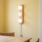 Glauke - Travertine and Glass Globe Plug-In Light