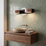 Melpomene - Travertine and Marble Vanity Light