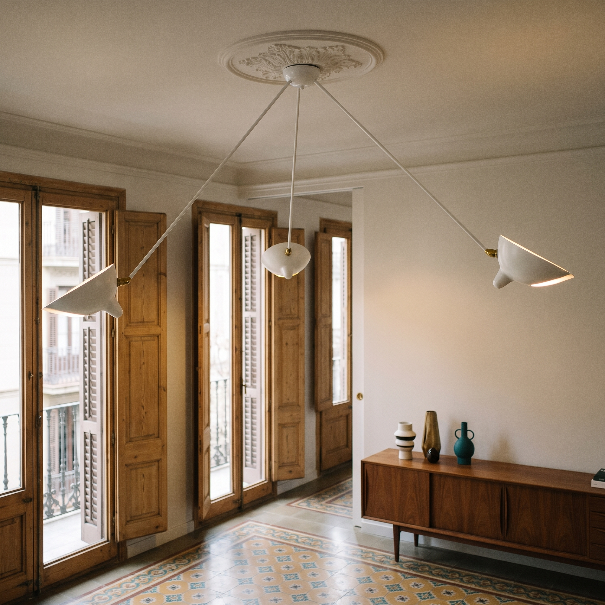 Zeuxippe - Lacquered Multi-Arm Ceiling Lamp - 3h White