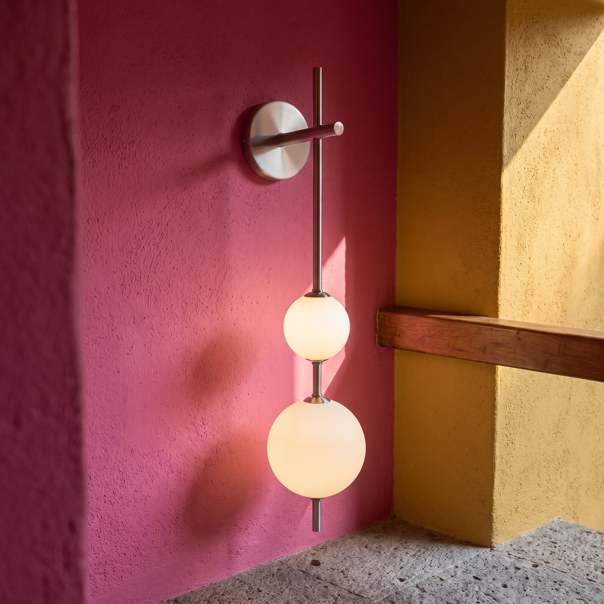 Larissa - Stacked Globe Wall Lamp - 15cm Nickel