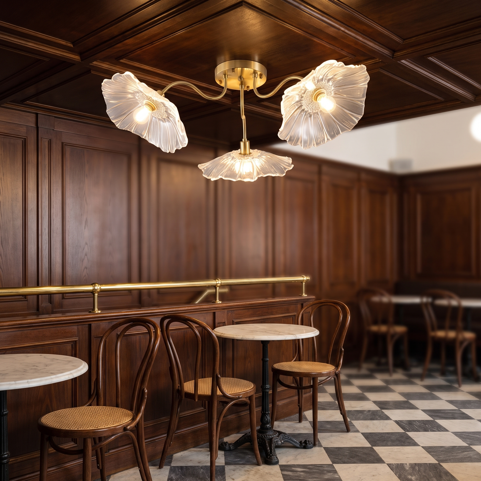 Oinone - Frosted Leaf Glass Ceiling Light in a styled interior