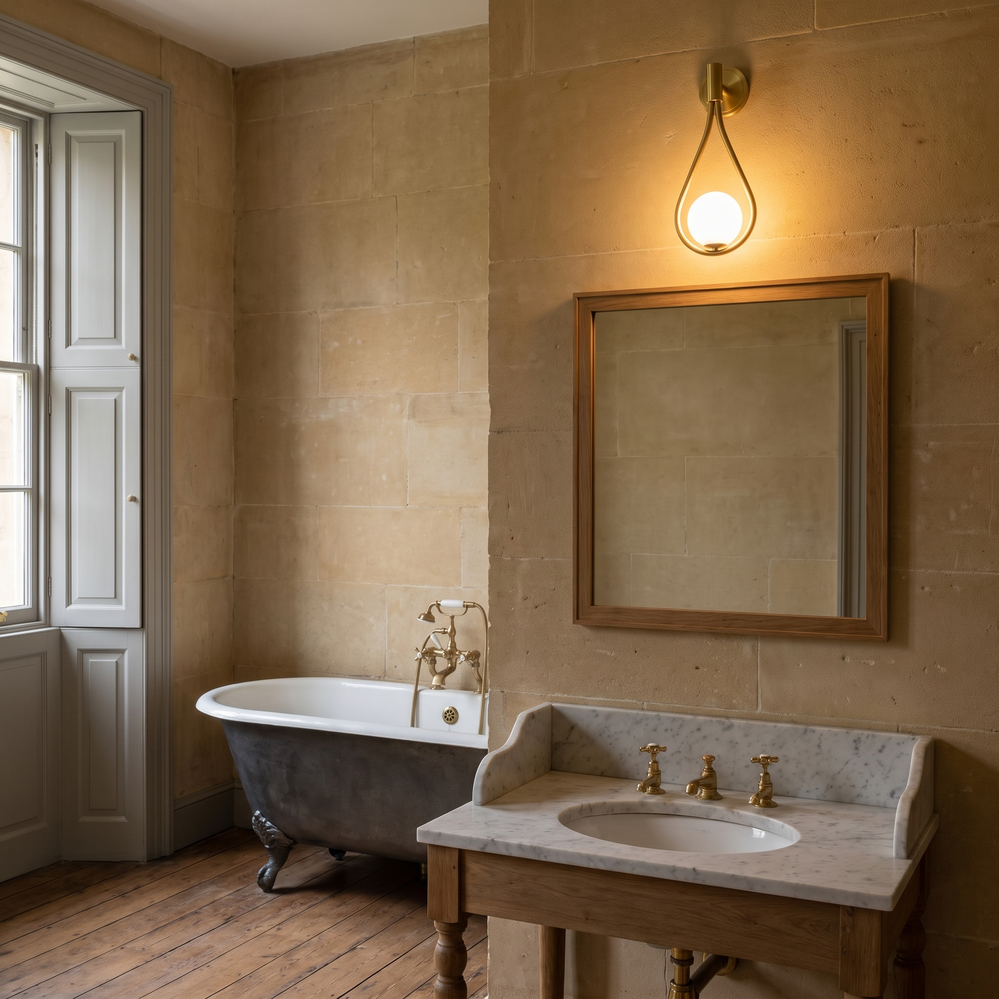 Kallianeira - Brass and Glass Vanity Light
